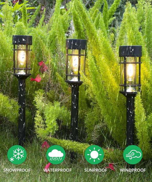Solar Pathway Lights 8 Pack, Bright Solar Lights Outdoor Waterproof Ip65, Led Solar Garden Lights Metal Landscape Lighting