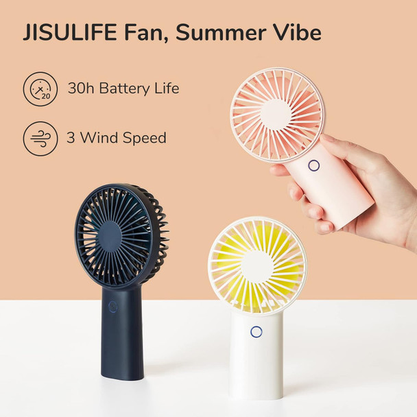 Jisulife 6000Mah Handheld Fan 30H Max Cooling Time] Mini Portable Hand Fan, Usb Rechargeable Small Personal Fan,Battery Operated