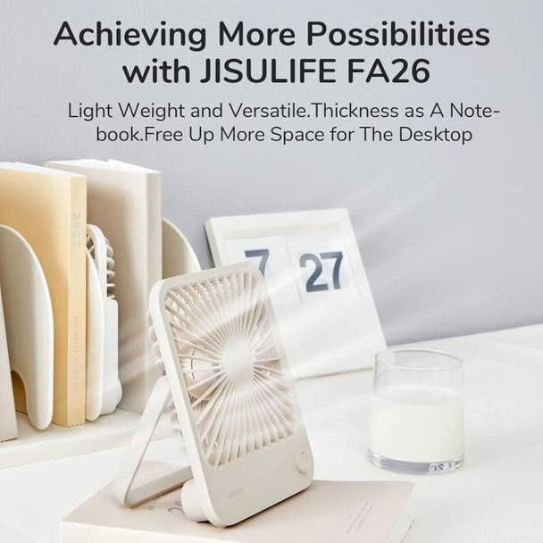 Jisulife Desk Fan Battery Rechargable Fan,4500Mah 180°Foldable Portable Personal Fan, 4 Speeds Adjustable Long BatteryLife Jisulife Desk Fan Battery Rechargable Fan,4500Mah 180°Foldable Portable Personal Fan, 4 Speeds Adjustable Long BatteryLife