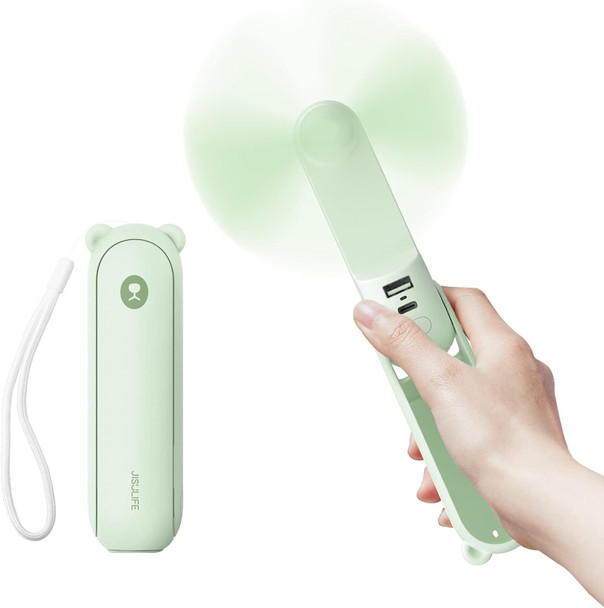 Jisulife Handheld Fan With 4500 Mah Powerbank Max 46 Hours Runtime,Pocket Fan Portable Battery Operated Or Usb Powered Folding Jisulife Handheld Fan With 4500 Mah Powerbank Max 46 Hours Runtime,Pocket Fan Portable Battery Operated Or Usb Powered Folding