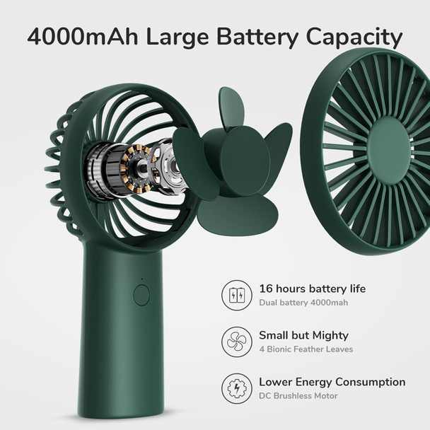 Jisulife Portable Handheld Fan With 3 Speeds , 4000Mah , Mini Personal Rechargeable , Max 16Hrs Battery Operated Usb , Outdoor