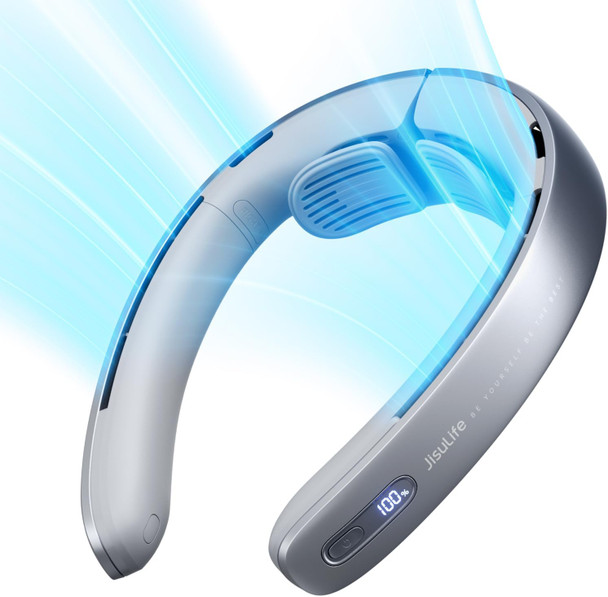 Jisulife Portable Neck Fan Pro, 100 Speeds Bladeless Fan, Stepless Knob, Led Display, 5000Mah Rechargeable Personal Fan, Mini