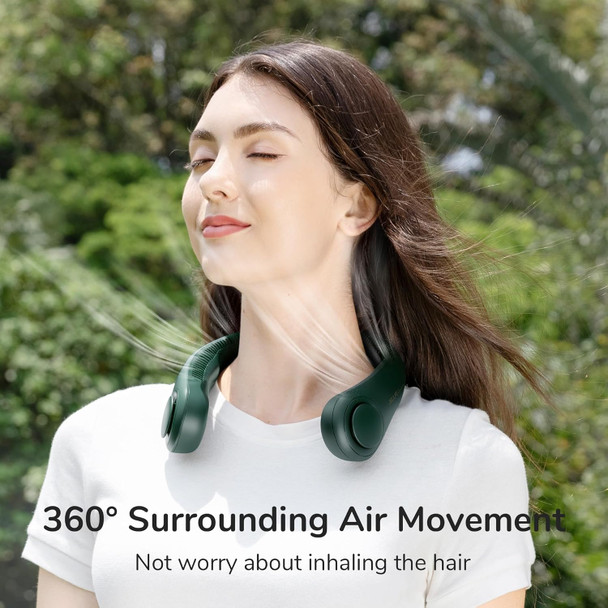 Jisulife Portable Neck Fan, Hands Free Bladeless Fan, 4000 Mah Battery Operated Wearable Personal Fan, Leafless, Rechargeable