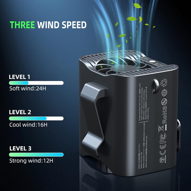 K Tomoto 12000Mah Waist Clip Fan Neck Fan Max 24H Working Time, 7500 Rpm Strong Airflow, 3 Speeds, HandsFree Rechargeable Battery K Tomoto 12000Mah Waist Clip Fan Neck Fan Max 24H Working Time, 7500 Rpm Strong Airflow, 3 Speeds, HandsFree Rechargeable Battery