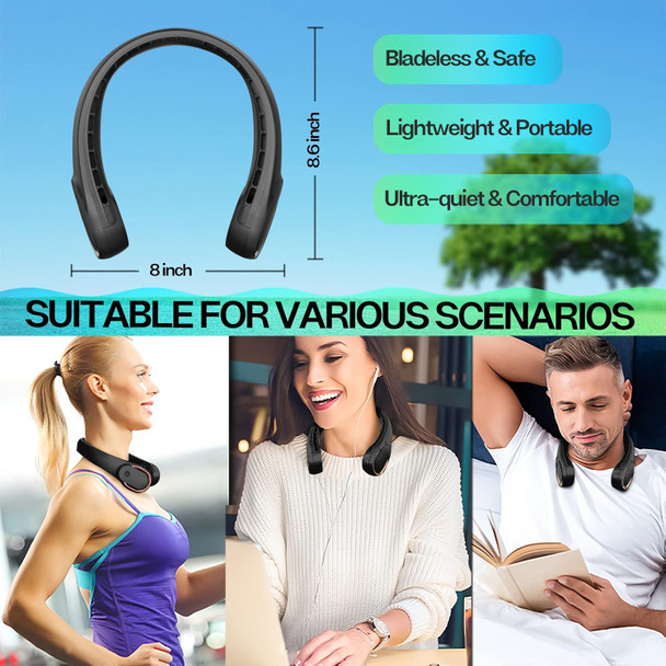 Portable Fan, Neck Fan + Mini Handheld Fan, 3 Speeds, Usb Rechargeable, Long Use Time, Personal Fan Battery Operate For Outdoor