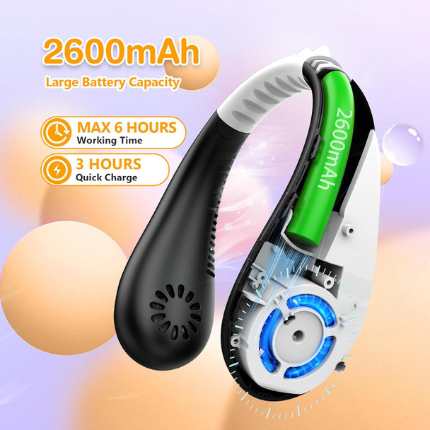 Kids Neck Fan, Portable Bladeless Fan For Kid 414Y Girls Boys, 2600Mah Usb Personal Mini Fan Cooling Fan For Travel/Camping/Study Kids Neck Fan, Portable Bladeless Fan For Kid 414Y Girls Boys, 2600Mah Usb Personal Mini Fan Cooling Fan For Travel/Camping/Study