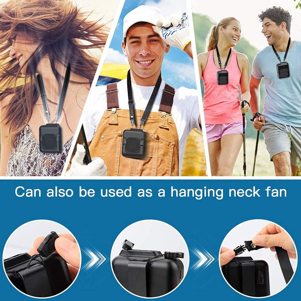 Koonie Portable Waist Fan, Strong Airflow 23H Working Time HandsFree Necklace Fan, Battery Powered 3Speed Personal Fan 6000Mah