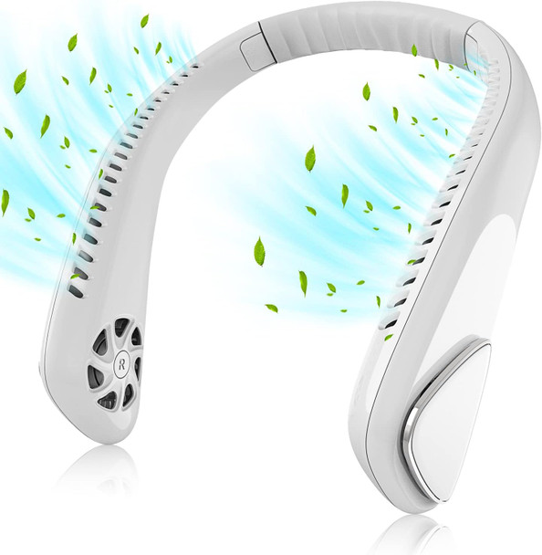 Labeol Portable Neck Fan, 6000Mah Battery Wearable Personal Neck Fan, Rechargeable Bladeless Neck Fan 360° Surrounding Wind
