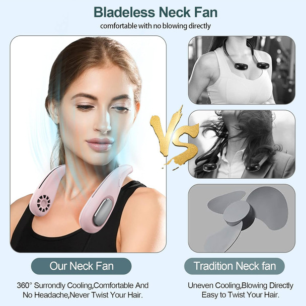 Personal Fan,Portable Neck Fan Rechargeable,HandsFree Bladeless Fan With ThreeSpeed Change,360° Surround Airflow Personal Cooling Personal Fan,Portable Neck Fan Rechargeable,HandsFree Bladeless Fan With ThreeSpeed Change,360° Surround Airflow Personal Cooling