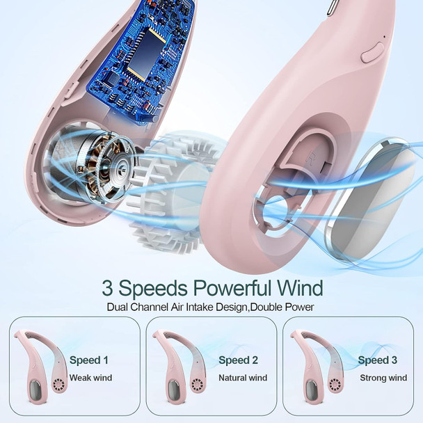 Personal Fan,Portable Neck Fan Rechargeable,HandsFree Bladeless Fan With ThreeSpeed Change,360° Surround Airflow Personal Cooling Personal Fan,Portable Neck Fan Rechargeable,HandsFree Bladeless Fan With ThreeSpeed Change,360° Surround Airflow Personal Cooling