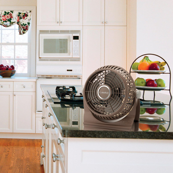 Lasko 505 Small Desk Fan With10Inch Pivoting Head, Portable Electric PlugIn Table Fan Creates A Quiet Personal Cooling Breeze