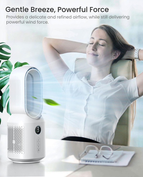 Let'Me Desk Fan, 106° Oscillating Fan For Indoors,Bladeless Fan With 3 Speeds, Small Office Fan With Led Light, 13 Inch Personal Let'Me Desk Fan, 106° Oscillating Fan For Indoors,Bladeless Fan With 3 Speeds, Small Office Fan With Led Light, 13 Inch Personal