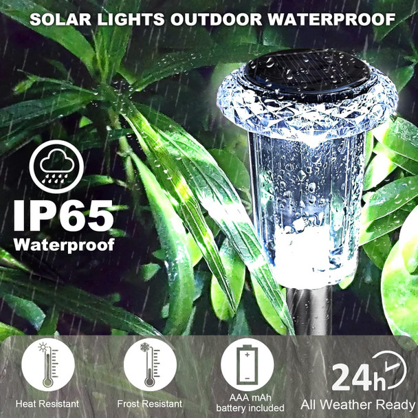 Solar Lights Outdoor Ip65 Waterproof Solar Pathway Lights Stainless Steel Outdoor Solar Lights For Yard Patio Lawn Walkway