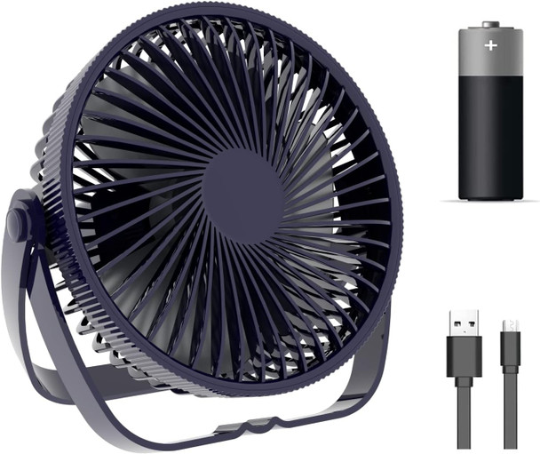 Desk Fan,Battery Operated Fan,Portable Table Fan,6Inch Foldable Travel Fan,2000Mah Desktop Fan,Three Wind Speeds, Extremely Quiet