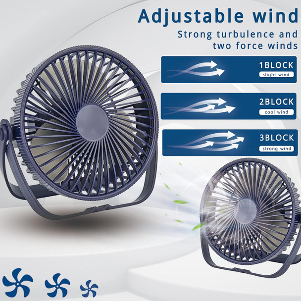Desk Fan,Battery Operated Fan,Portable Table Fan,6Inch Foldable Travel Fan,2000Mah Desktop Fan,Three Wind Speeds, Extremely Quiet
