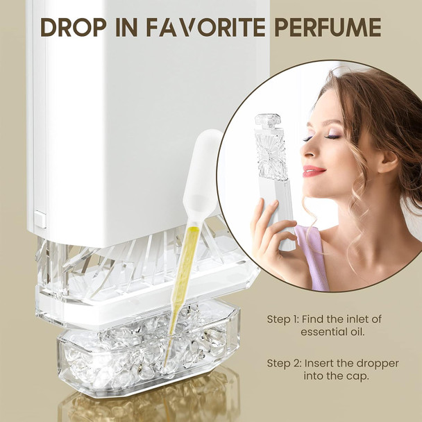 Handheld Fan With Crystal Stones, Mini Personal Fan Quiet Retractable, Cooling Portable Fan Rechargeable 3 Speeds Mode, Lady