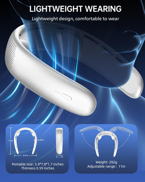 Neck Fan,Portable Ultrathin Bladeless Neck Fan,4000Mah Rechargeable Battery Powered,3 Speeds Adjustable,Relaxed Without Feeling