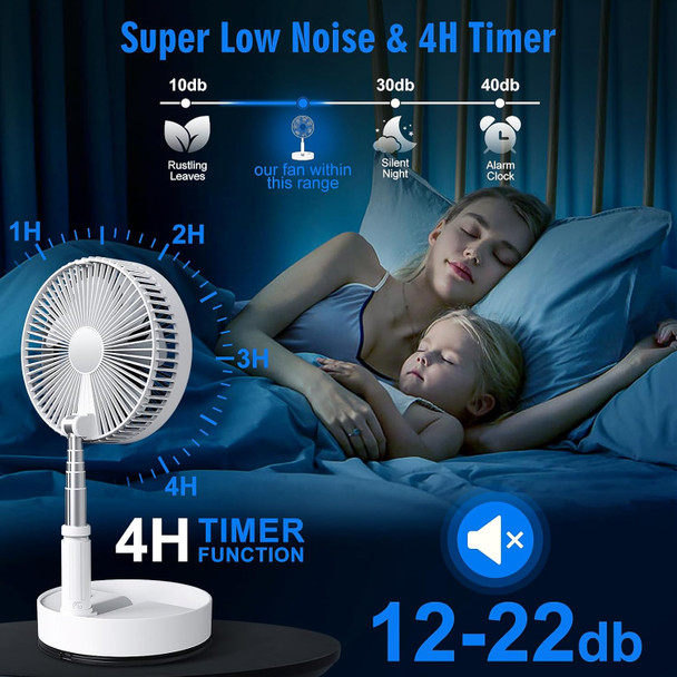 Lipety Foldable Oscillating Standing Fan With Remote, 8 Portable Table Quiet Fan, 7200Mah Rechargeable Usb C Folded Floor Fan