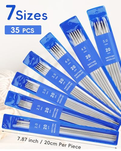 Aeelike Double Pointed Knitting Needles Set Circular Knitting Needles Set Short And 2 Set Stainless Steel