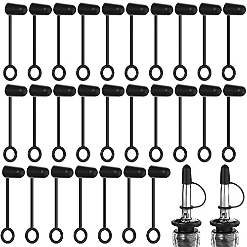 Zopeal Pourers Dust Caps Black Pourers Covers With Loop Hooded Olive Oil 100 Pieces Black