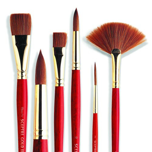 Winsor and Newton Sceptre Gold Ii Short Handled Brushes 0 Round 101 Gold