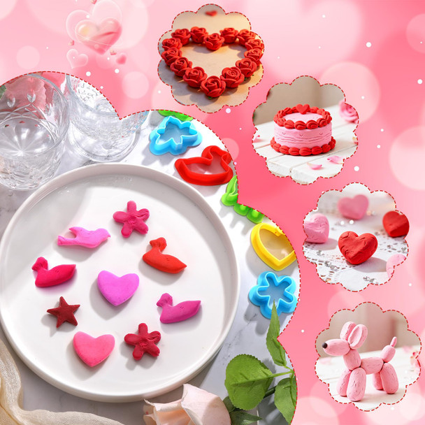 Vertintong Valentine's Day Air Dry Clay Kit For Adults Colored Heart Craft 30 Pcs