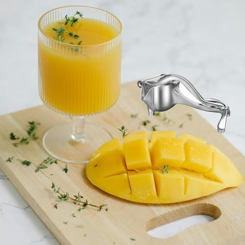 Homhplfe Manual Fruit Juicer Aluminum Alloy Manual Juicer Lemon Squeezer Hand Press Orange