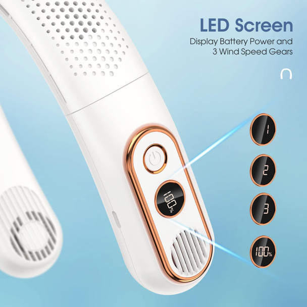 Matekxy Portable Neck Fan Led Display Bladeless Fan HandsFree Rechargeable And Lightweight Personal Folding Wearable Neck Fan Matekxy Portable Neck Fan Led Display Bladeless Fan HandsFree Rechargeable And Lightweight Personal Folding Wearable Neck Fan