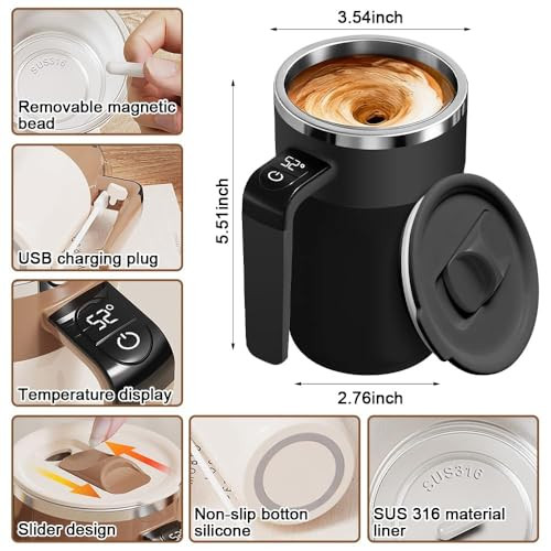 Cbgyywf Magnetic Self Stirring Coffee Mug