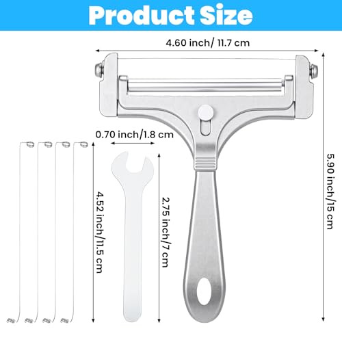 Ybeaty Cheese Slicer Kit Stainless Steel Wire Cheese Cutter With 4 Extra Stainless Steel