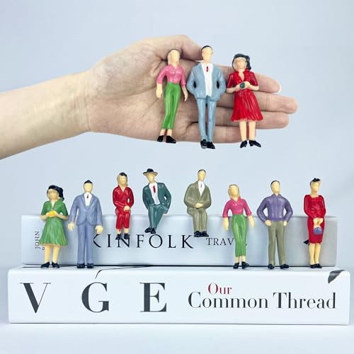 Xipegpa People Figurines Mini Trains Architectural 1:25 Scale Painted Figures Plastic Small