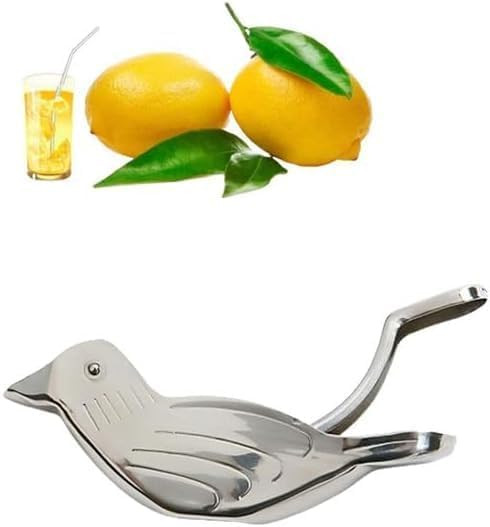 Yliiii Silver Manual Lemon JuicerExquisite Bird Stainless Steel Manual Lemon Juicer And 1Pc Silver