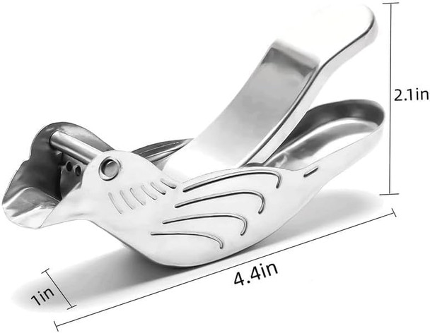 Yliiii Silver Manual Lemon JuicerExquisite Bird Stainless Steel Manual Lemon Juicer And 1Pc Silver