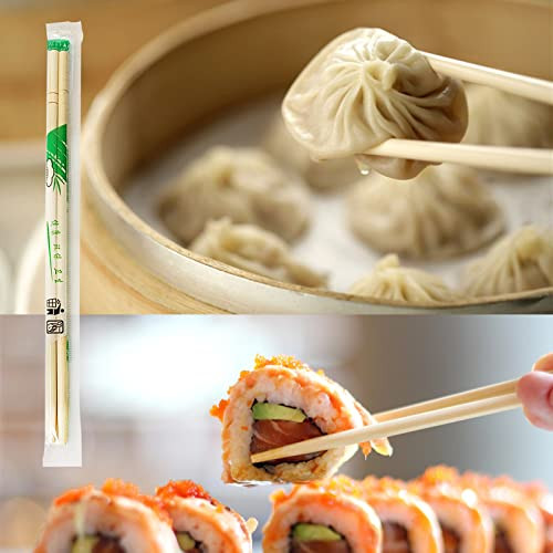 Uejywuy 400 Pairs Disposable Chopsticks Separated Sleeved Individually Wrapped Disposable Bamboo Chopsticks 8 Inch