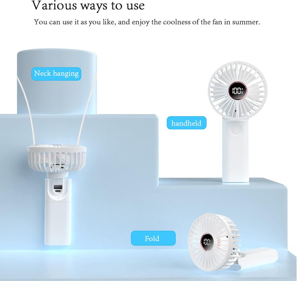Handheld Fan, 3In1 UltraQuiet Portable Fan With 5200Mah Rechargeable Battery, 6Speed Adjustment, Led Display, Power Bank Handheld Fan, 3In1 UltraQuiet Portable Fan With 5200Mah Rechargeable Battery, 6Speed Adjustment, Led Display, Power Bank