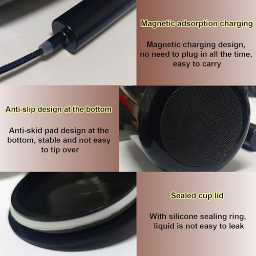 Glowgath Self Stirring Coffee MugUsb Magnetic Rechargeable Automatic Stirring Stainless Steel Cup 14Oz Stainless Steel
