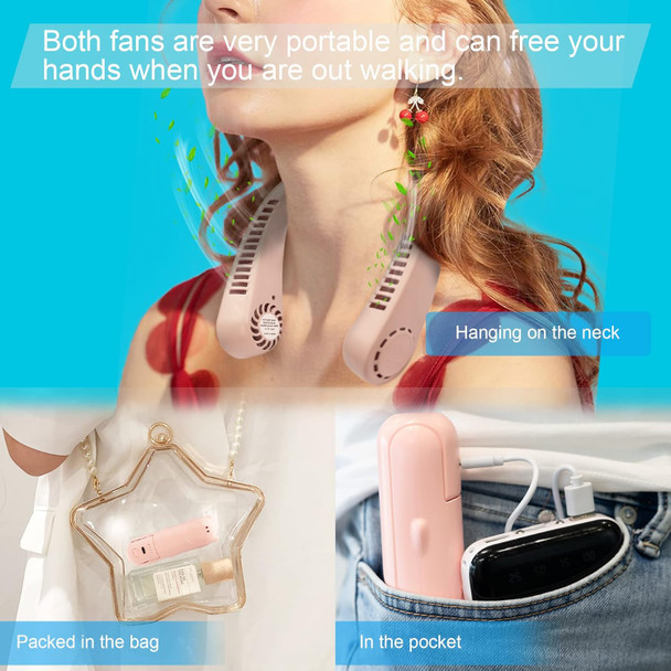 Handheld Mini Fan And Portable Neck Fan, Portable Usb Rechargeable Small Pocket Fan, Wearable Personal Fan,Battery Operated Fan Handheld Mini Fan And Portable Neck Fan, Portable Usb Rechargeable Small Pocket Fan, Wearable Personal Fan,Battery Operated Fan