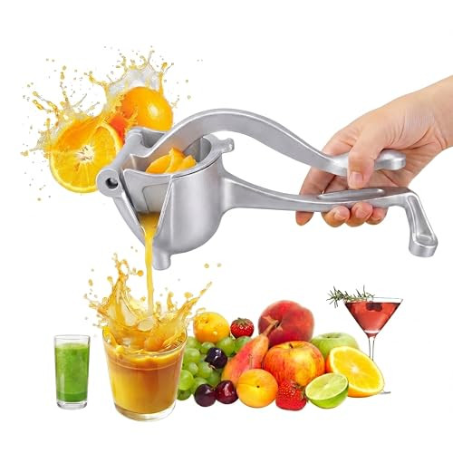 Jasiss Juicer Fresh Fruit Juice Extractor Aluminum Alloy Juice Squeezer Handheld Manual 0.6L Orange