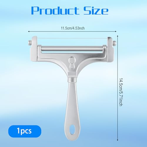 Ybeaty Cheese Cutter Stainless Steel Wire Cheese Slicer Handheld Cheeses Cutter Adjustable Stainless Steel