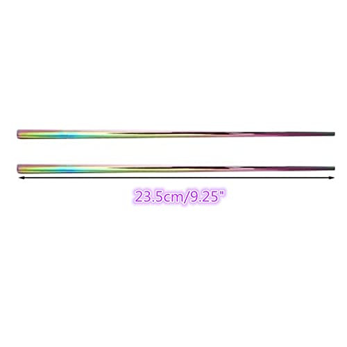 Koolemon 5Pairs Polished Multicolor Rainbow 304 Stainless Steel Chopsticks SetMetal Chopsticks Reusable Multicolor