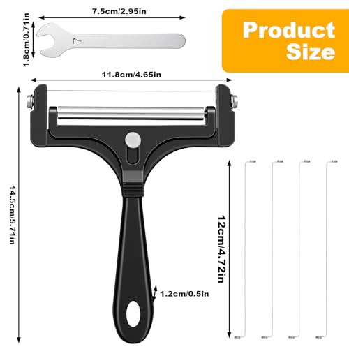 Peovlvn Cheese Slicer Kit Stainless Steel Handheld Cheese Cutter With 4 Extra Stainless Steel
