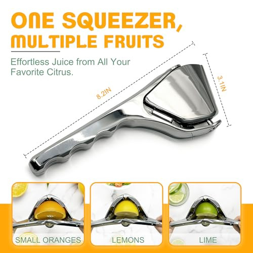 Printspree Heavy Duty Metal Lemon Squeezer Silver
