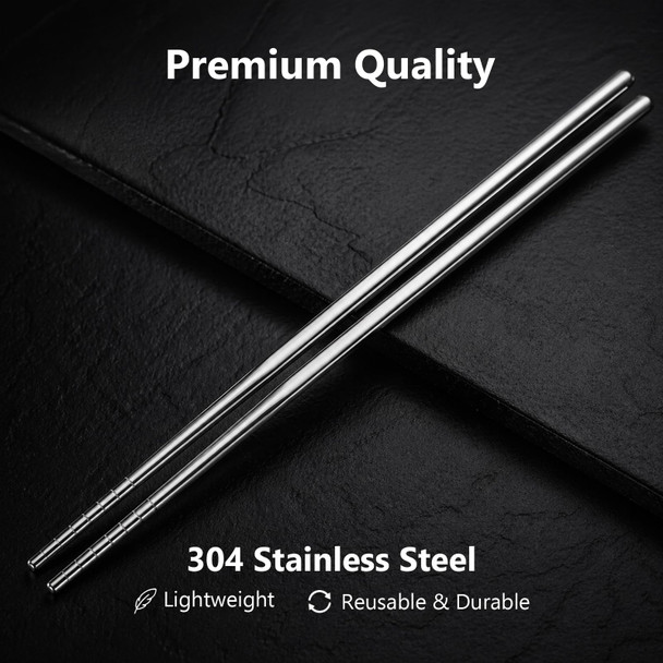 Maclia Metal Chopsticks 6 Pairs Stainless Steel
