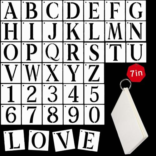 Xjyxqf Large Letter And Number Stencils Set 7 Inch 36Pcs