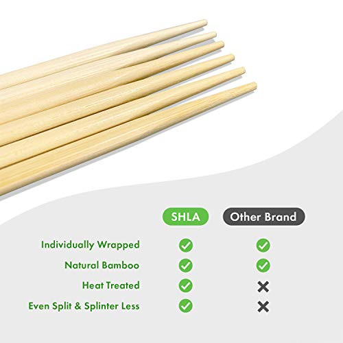 Shla Group [100 Pairs] Disposable Bamboo Chopsticks