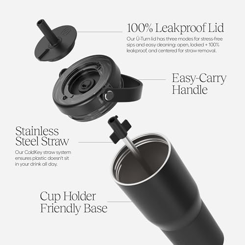BruMate Resa 100% Leakproof Travel Tumbler W/Handle and Straw 35Oz Stainless Steel