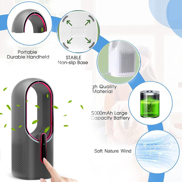 Misby Desk Fan, Bladeless Desk Fan With 3Speed Options, Quiet Cooling, Touch Control Personal Fan For Desk Home, Office, Bedroom Misby Desk Fan, Bladeless Desk Fan With 3Speed Options, Quiet Cooling, Touch Control Personal Fan For Desk Home, Office, Bedroom