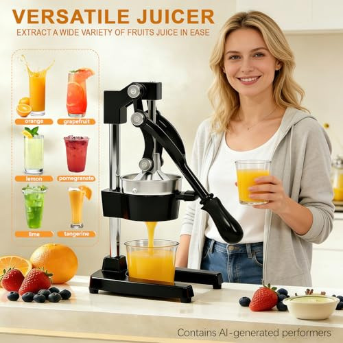 Hlilbte Cast Iron Citrus Juicer Stainless Steel