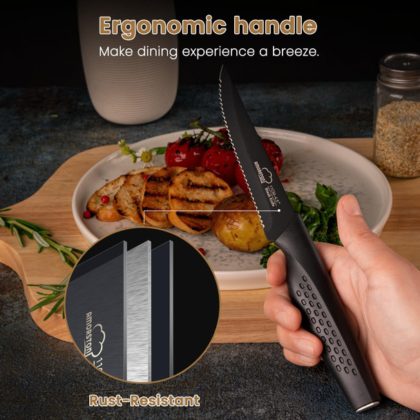 Amorston Steak Knives Steak Knives Set Of 8 Stainless Steel Steak Knife Set Of 8 Stainless Steel