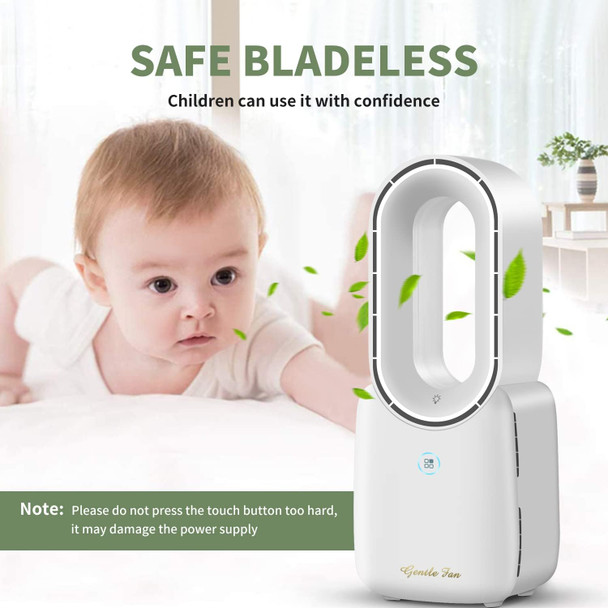 Misby Desk Fan, Portable Bladeless Fan 11.8 Inch Personal Cooling Fan With 4 Speeds, Leafless 5 Colors Led Lights Touch Control Misby Desk Fan, Portable Bladeless Fan 11.8 Inch Personal Cooling Fan With 4 Speeds, Leafless 5 Colors Led Lights Touch Control